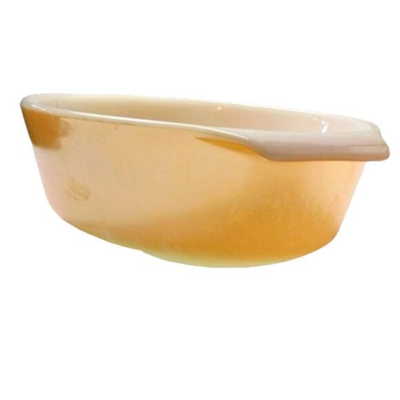 Vintage Anchor Hocking Fire King Iridescent Peach Lustre Casserole Dish - Picture 6 of 6